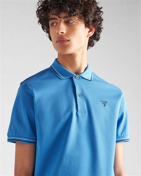 Periwinkle Blue Cotton Piqué Polo Shirt 